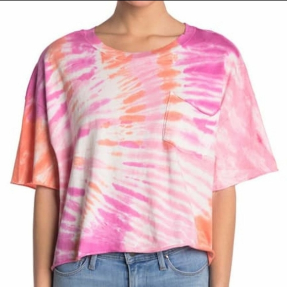 Abound Tops - Abound Cropped Tie Dye Tee